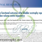 Long-term functional outcomes after bladder exstrophy repair- A single, low-volume centre experience نتایج عملکردی طولانی مدت پس از ترمیم اکستروفی مثانه.